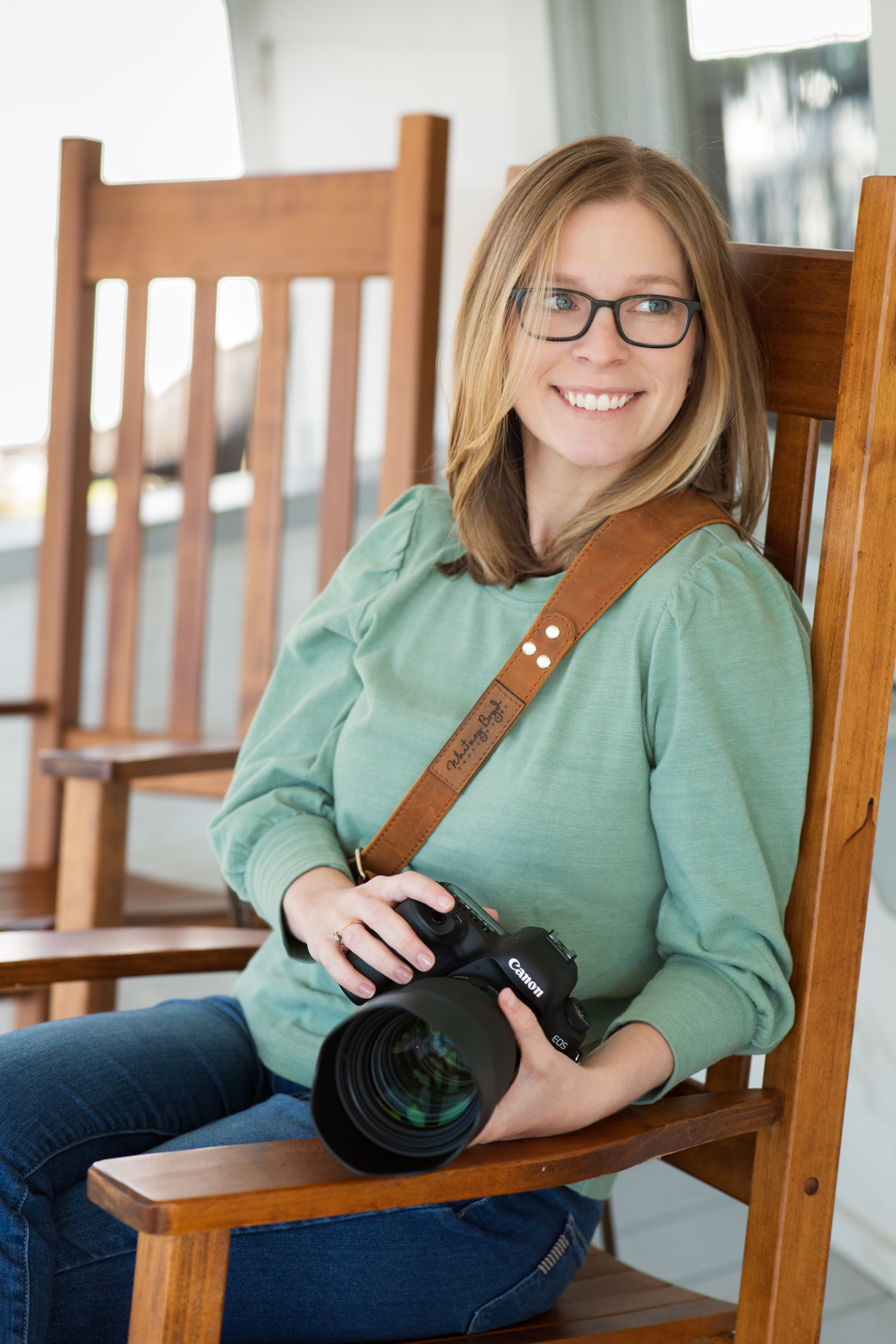 photographer in rocking chair