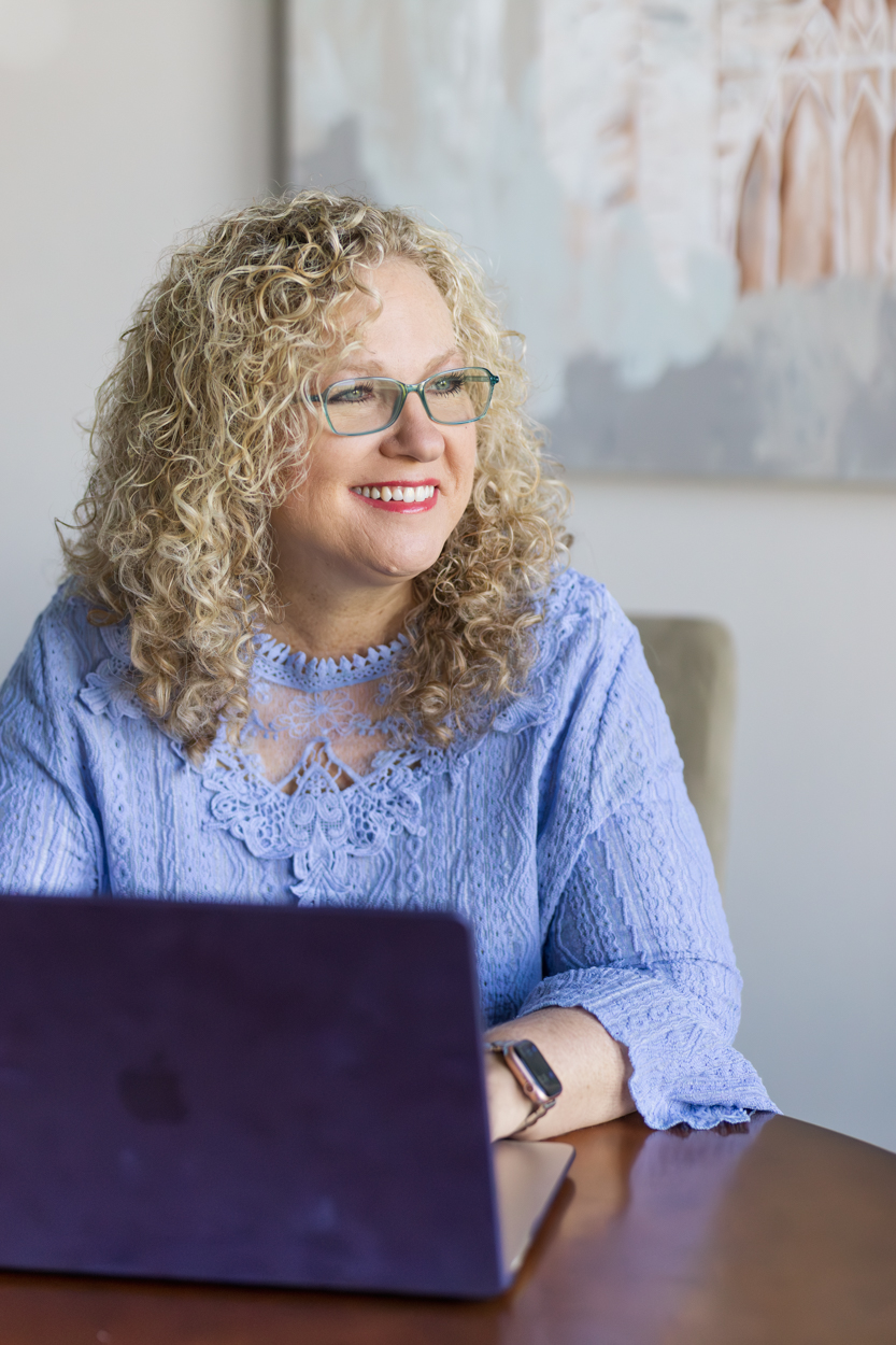 woman working on computer