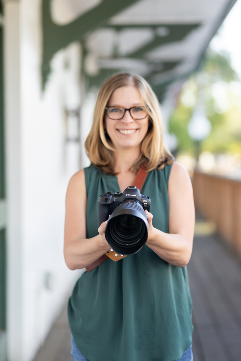 focus on the camera, blurred out photographer