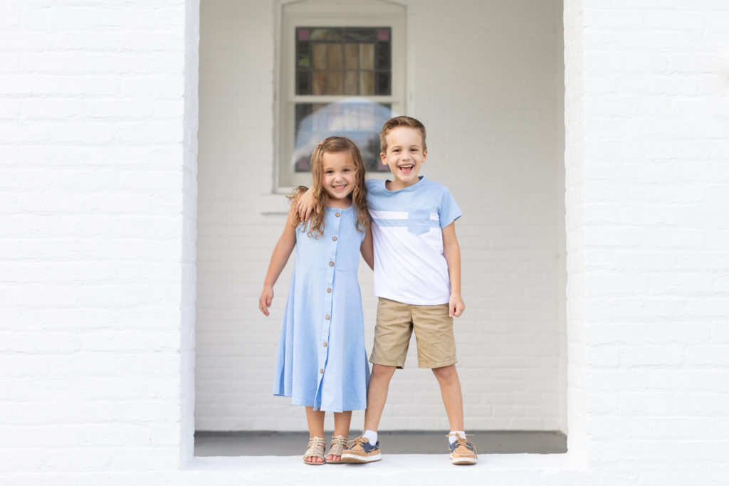 brother and sister at a church
