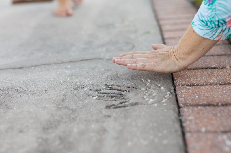 handprint in cement