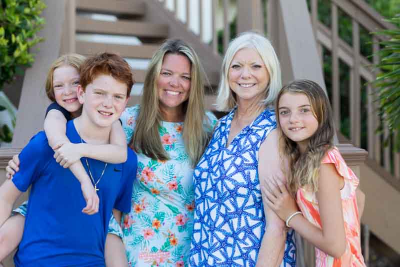 family photos on front steps
