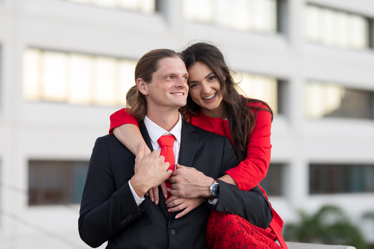 romantic couple on the rooftop