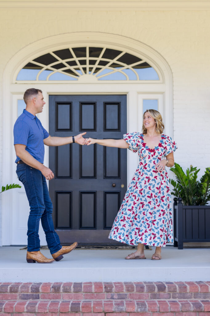 couple dancing on front porch