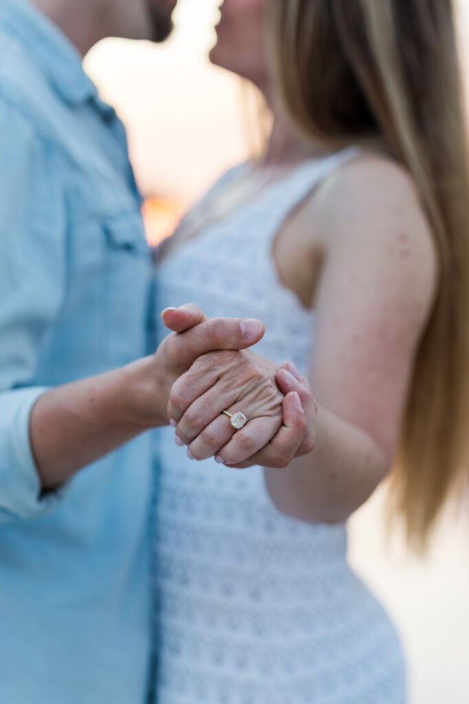 Close up of engagement ring