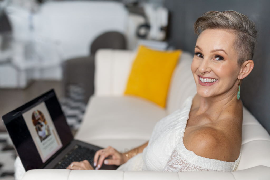 Stylish woman on the computer