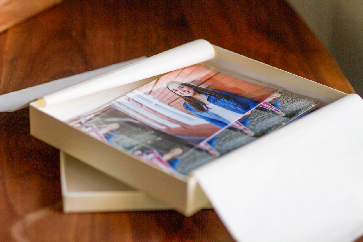 box of printed photographs