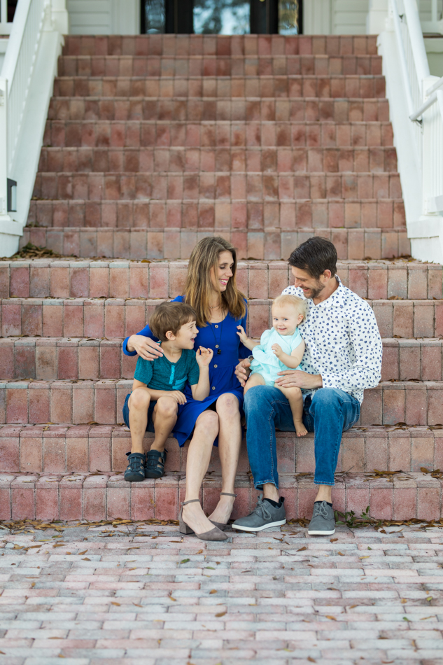 family photos on long front porch