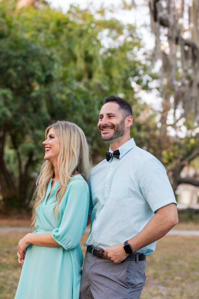 couple looking off camera