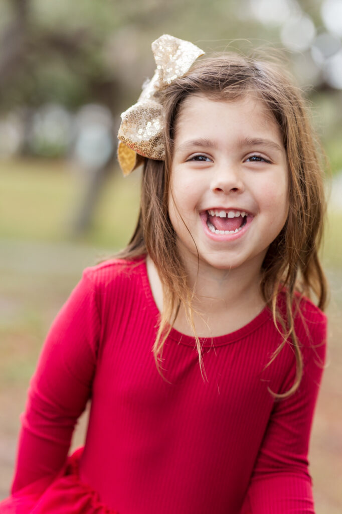 close up of girl laughing