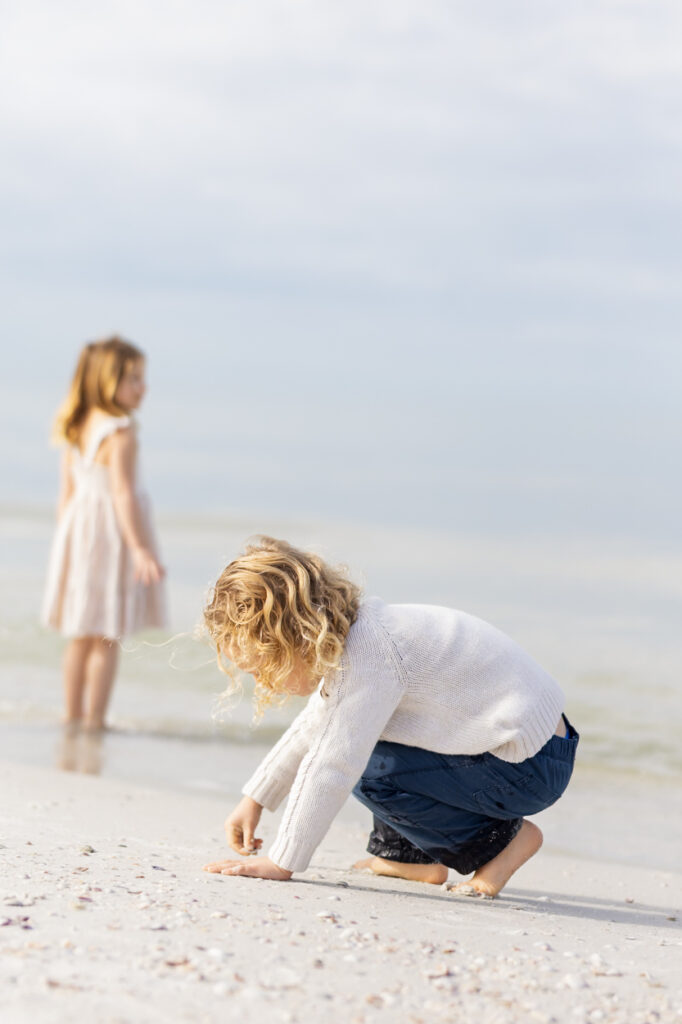 playing in sand at the beach