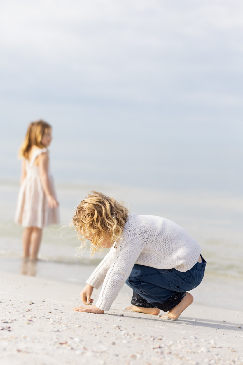 playing in sand at the beach