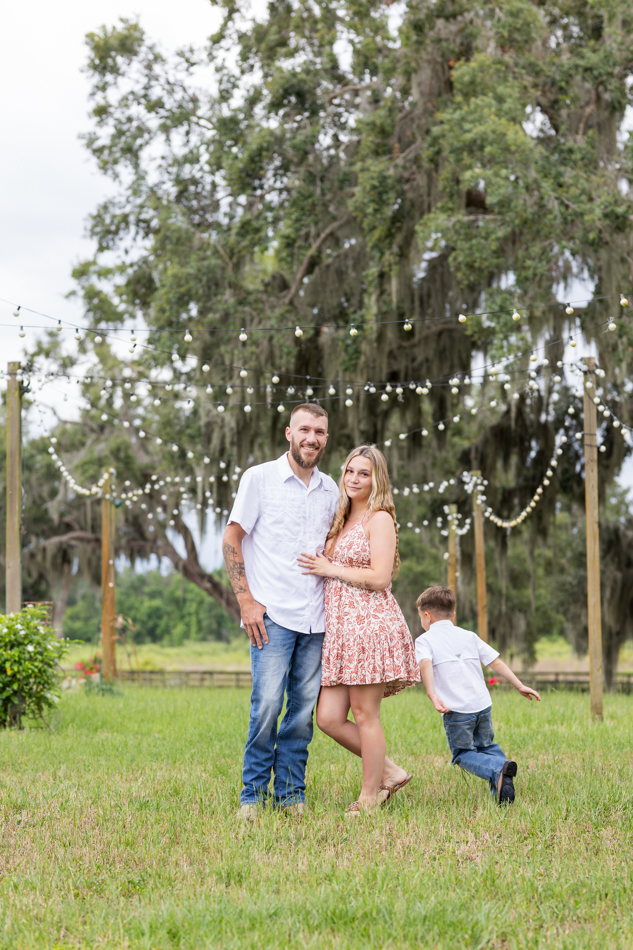 boy running around his parents