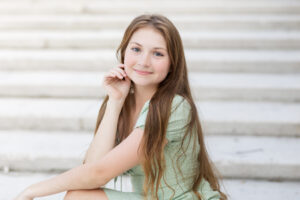 portrait sitting on steps