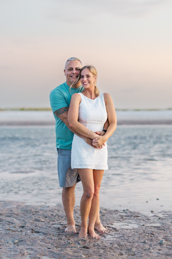 prom pose at the beach